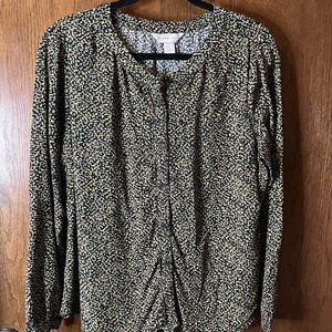 Christopher & Banks long sleeve button down blouse sz L